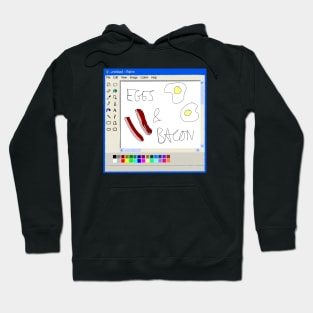 Eggs and bacon Ms Paint drawing Hoodie